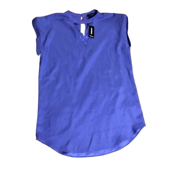New Womens Silk Like Purple Top SZ S Small Express Tags Gorgeous - Picture 1 of 16